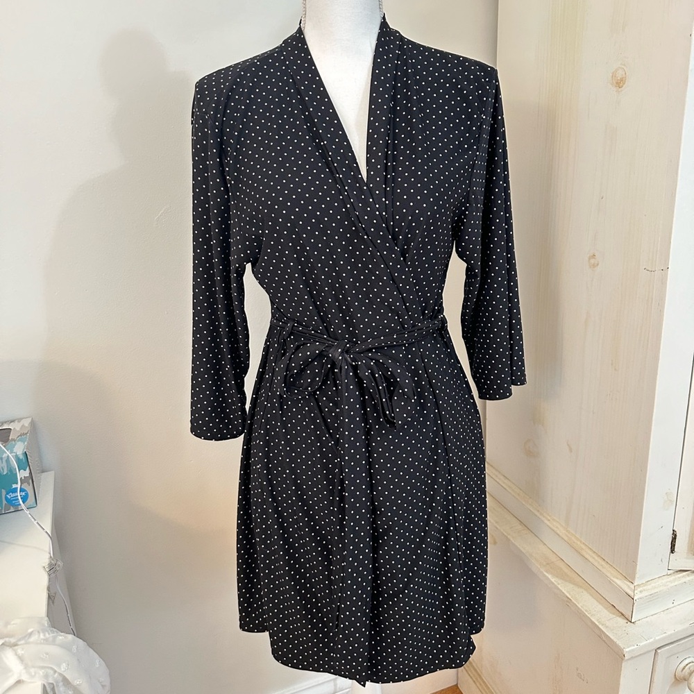 Marilyn Monroe Black Robe with Pink Polka Dots